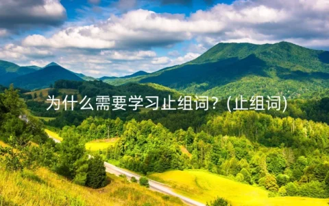 为什么需要学习止组词？(止组词)